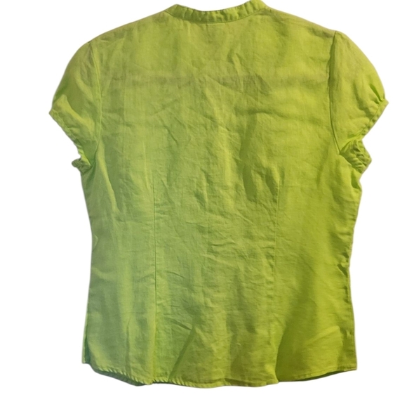 Richard Malcolm Lime Green Linen Top Suze M - Picture 2 of 5